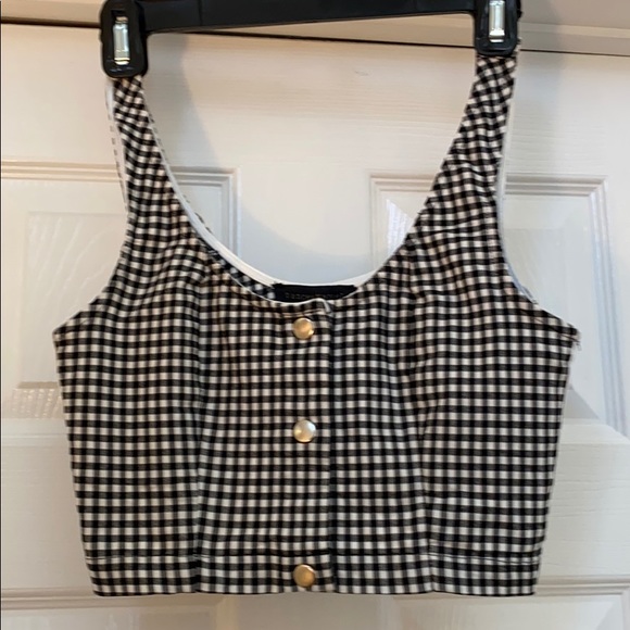 Dance & Marvel size S checkered crop top - Picture 7 of 8